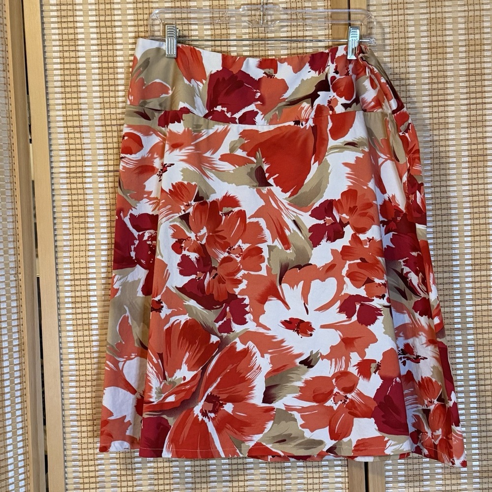Lane Bryant Womens 14W Tropical Floral Skirt A Line Resortwear Fairycore Maximum